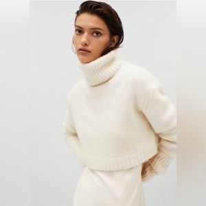 ZARA X KAIA CROPPED CASHMERE SWEATER SZ XS/S